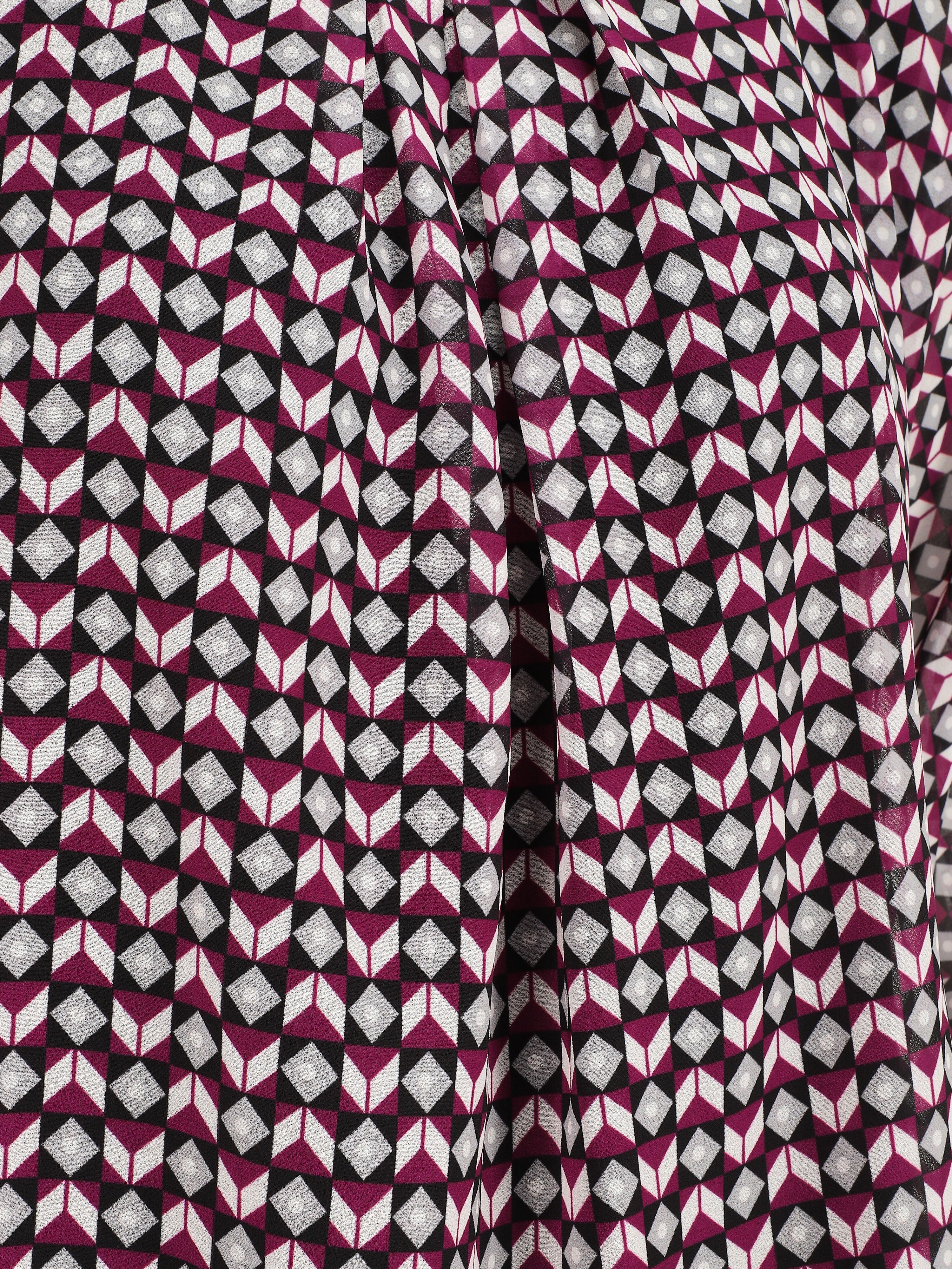 Blouse imprimé mosaïque - Violet - 3