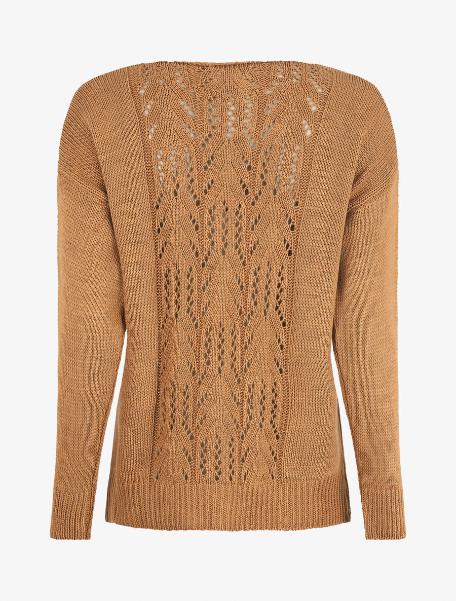 Pull droit dos stylisé - Camel - 2
