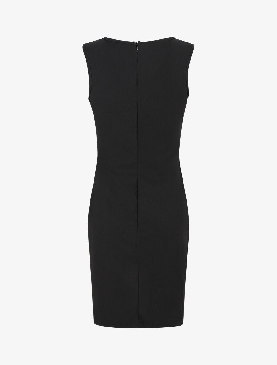 Robe coupe droite effet drapé - Noir - 2