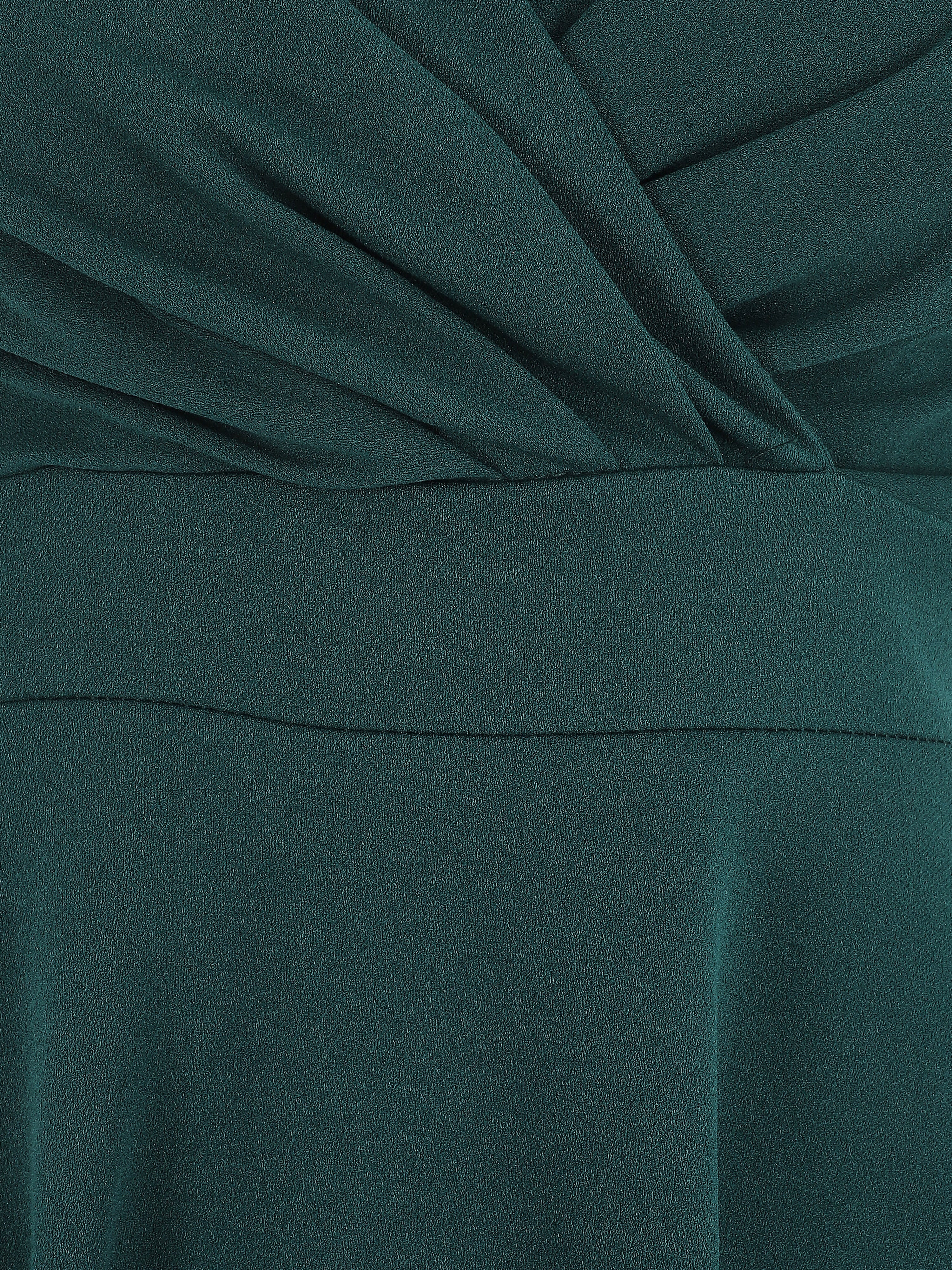 Robe patineuse courte à bretelles - Vert sapin - 4
