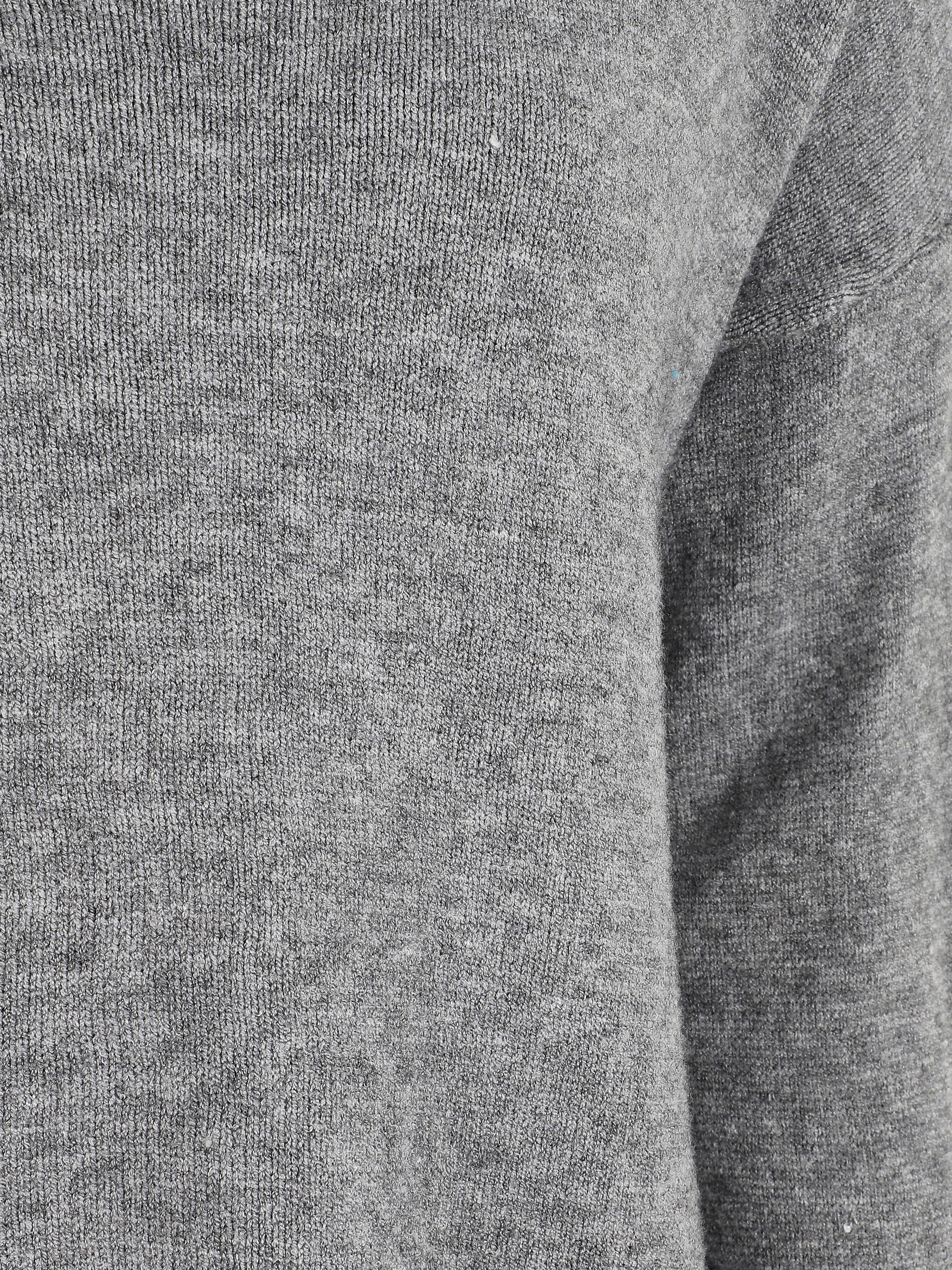 Pull ample uni col V - Gris - 3