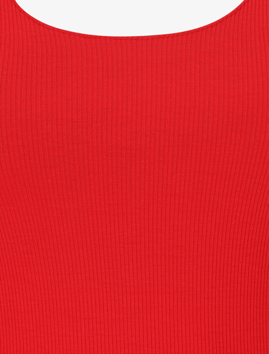 Débardeur uni coupe ajustée - Rouge - 3