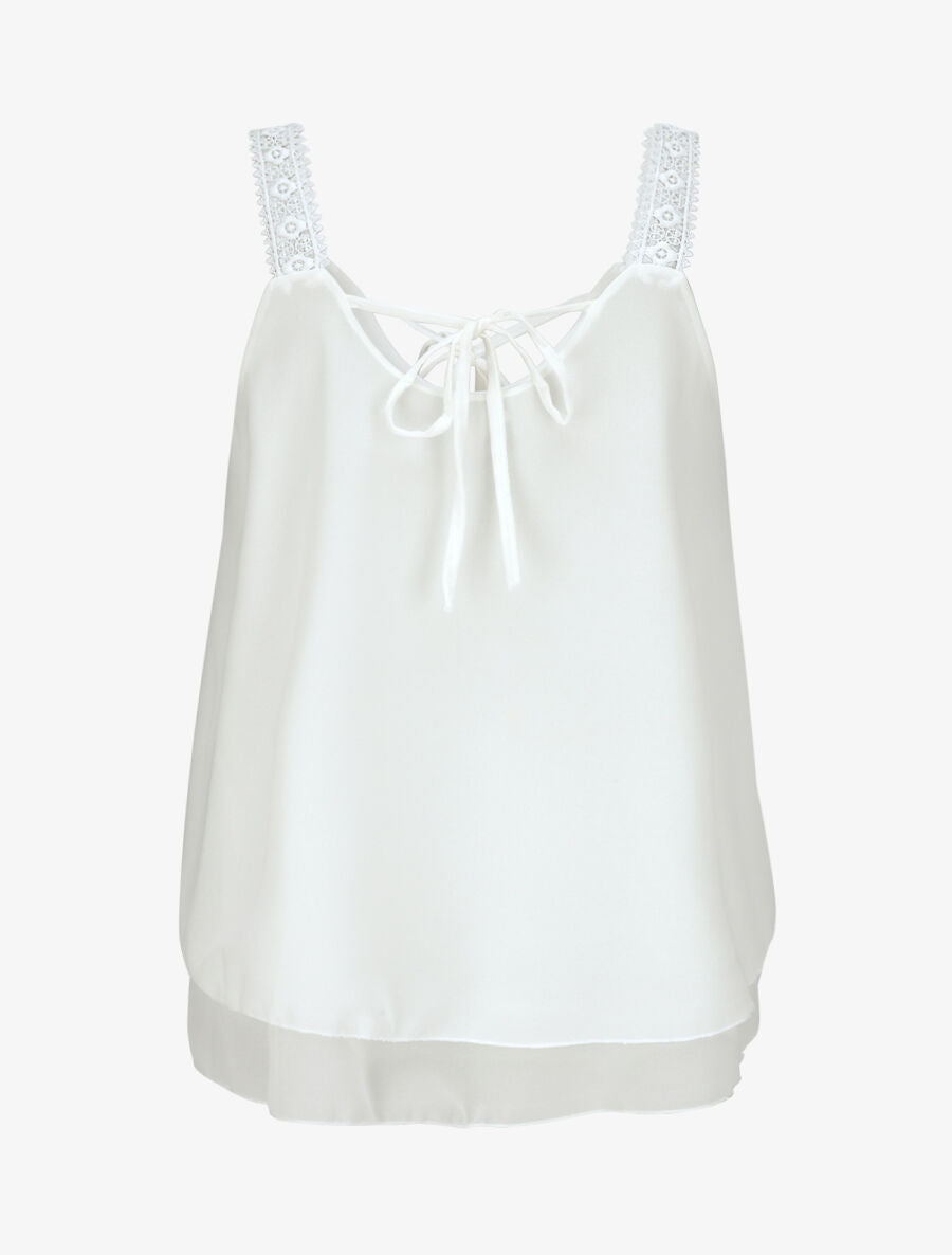 Top en voile fin transparent - Blanc - 2