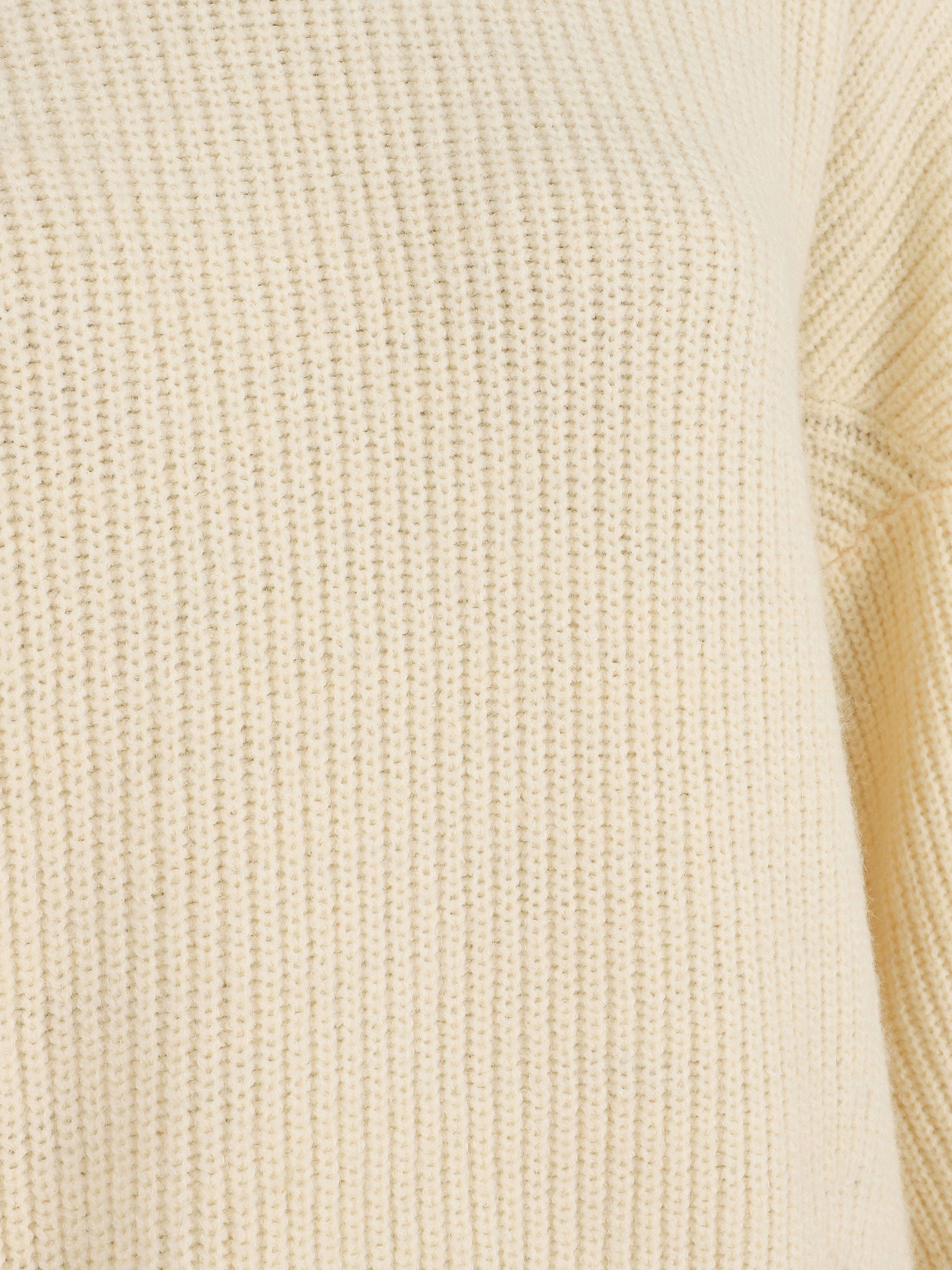 Pull uni à col rond - Beige - 4