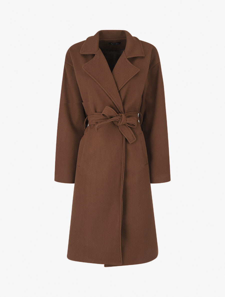 Manteau long oversize - Marron - 1