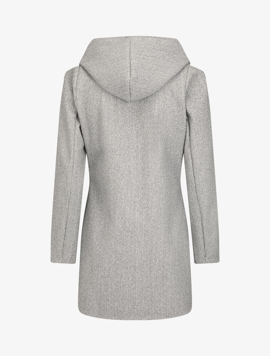 Manteau zippé à capuche - Gris - 2