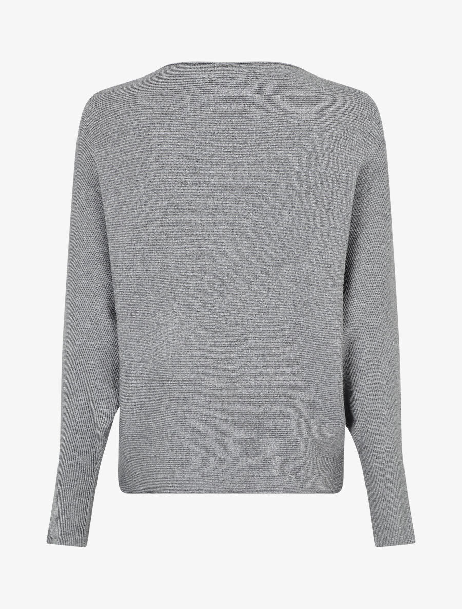 Pull col bateau ajusté - Gris - 2