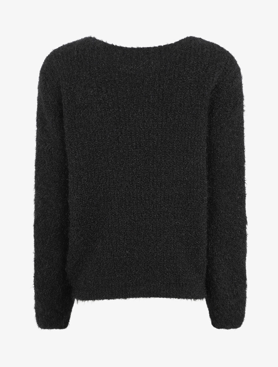 Pull uni duveteux - Noir - 2