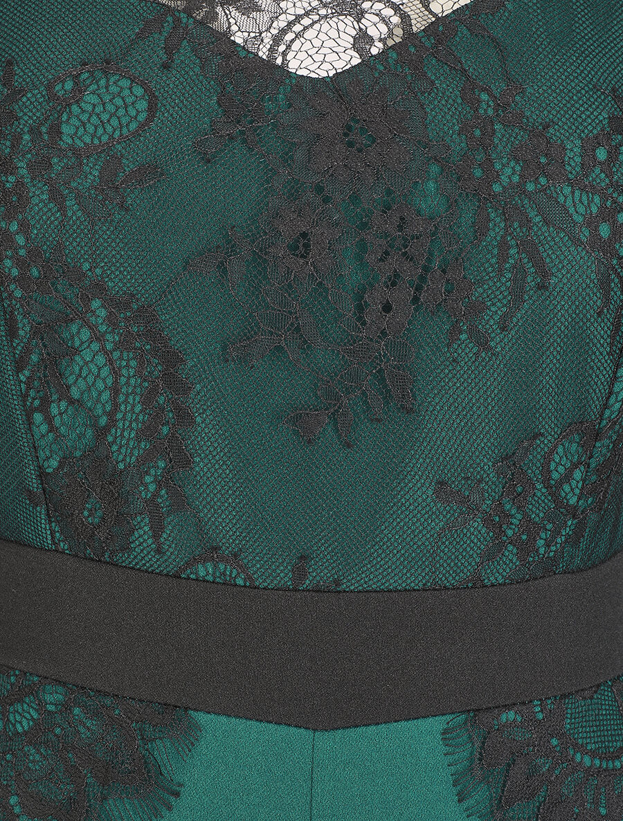 Combinaison à manches en dentelle - Vert sapin - 3