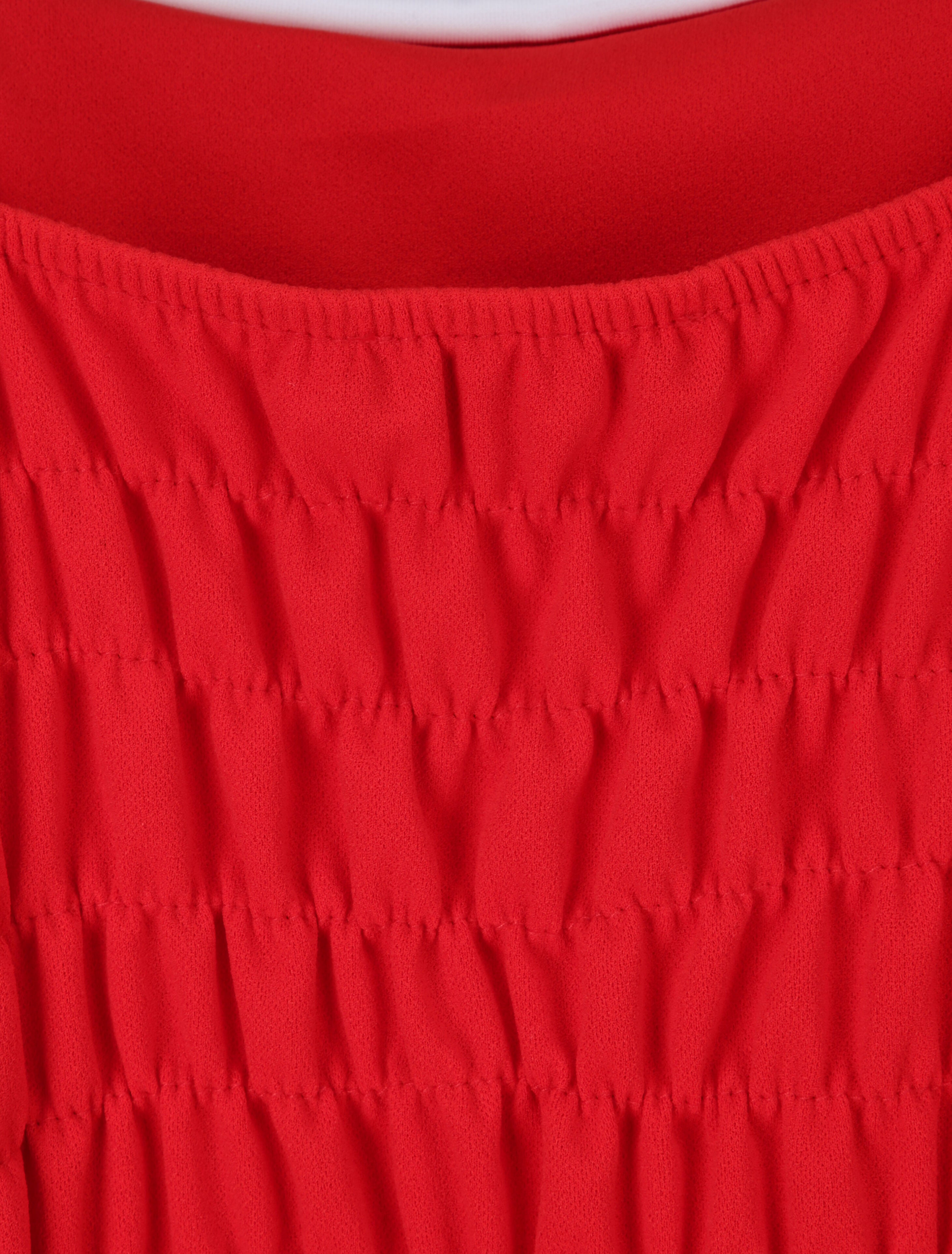Robe patineuse à buste et taille rayés - Rouge - 3