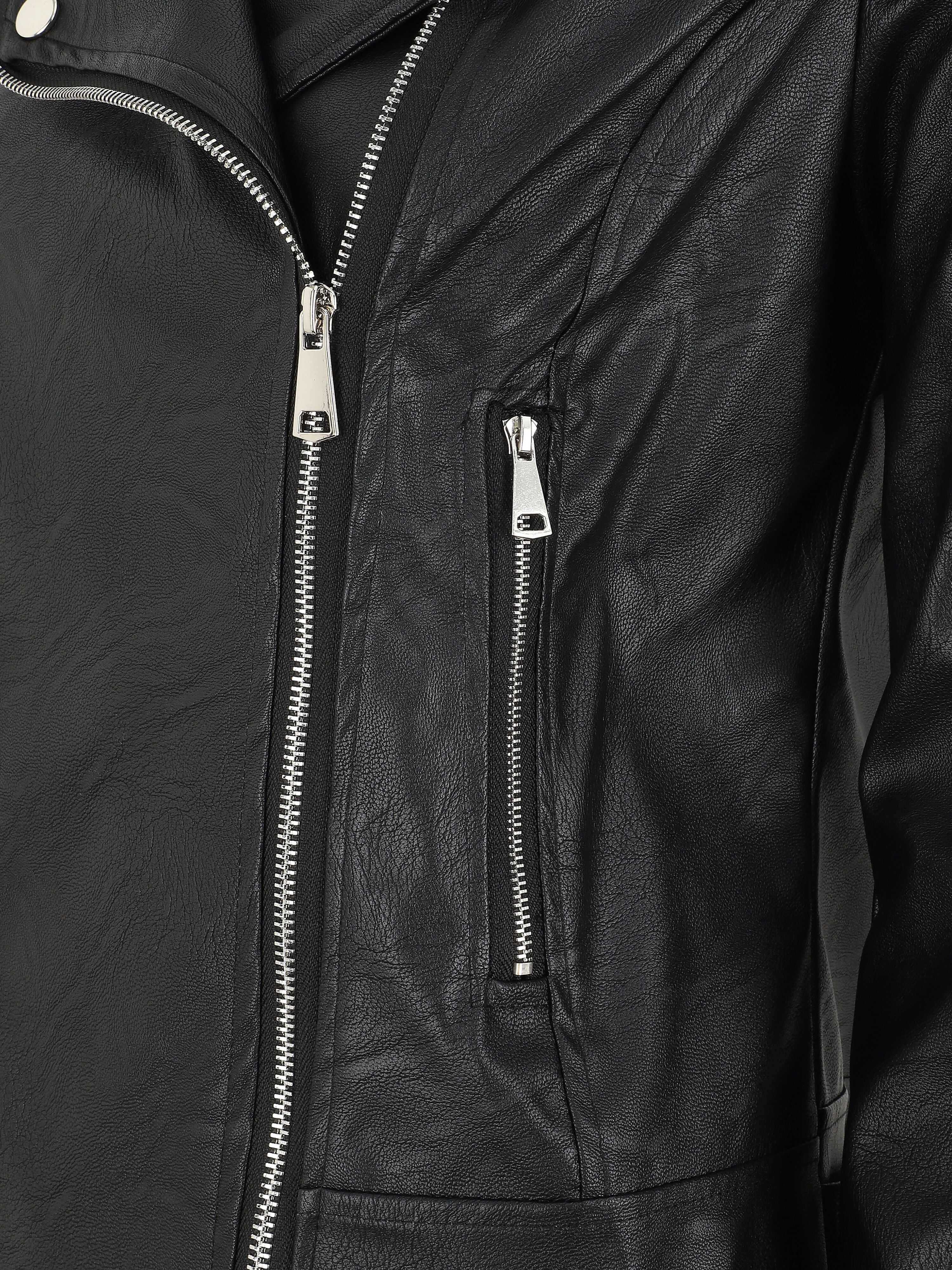 Perfecto droit en simili coupe droite - Noir - 3