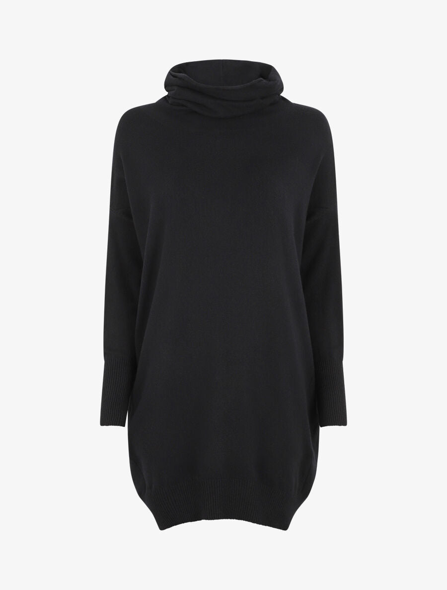 Robe pull ample à col roulé - Noir - 4