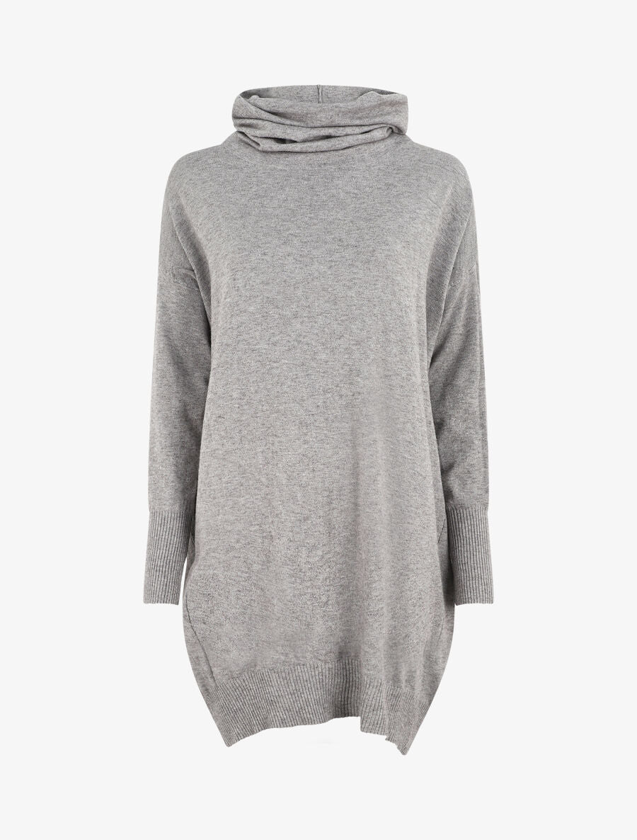 Robe pull ample à col roulé - Gris - 5