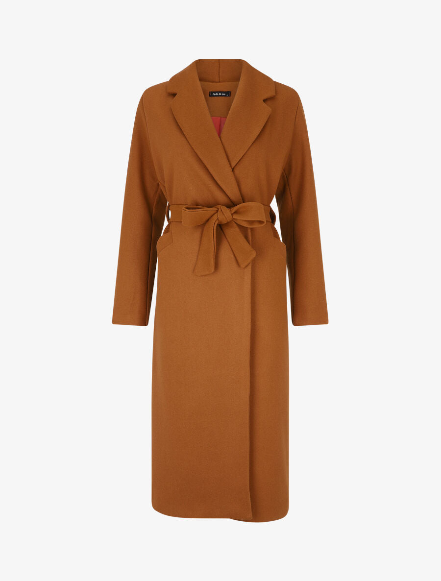 Manteau long ceinturé - Camel - 5