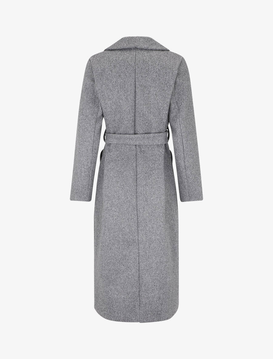 Manteau long ceinturé - Gris - 2
