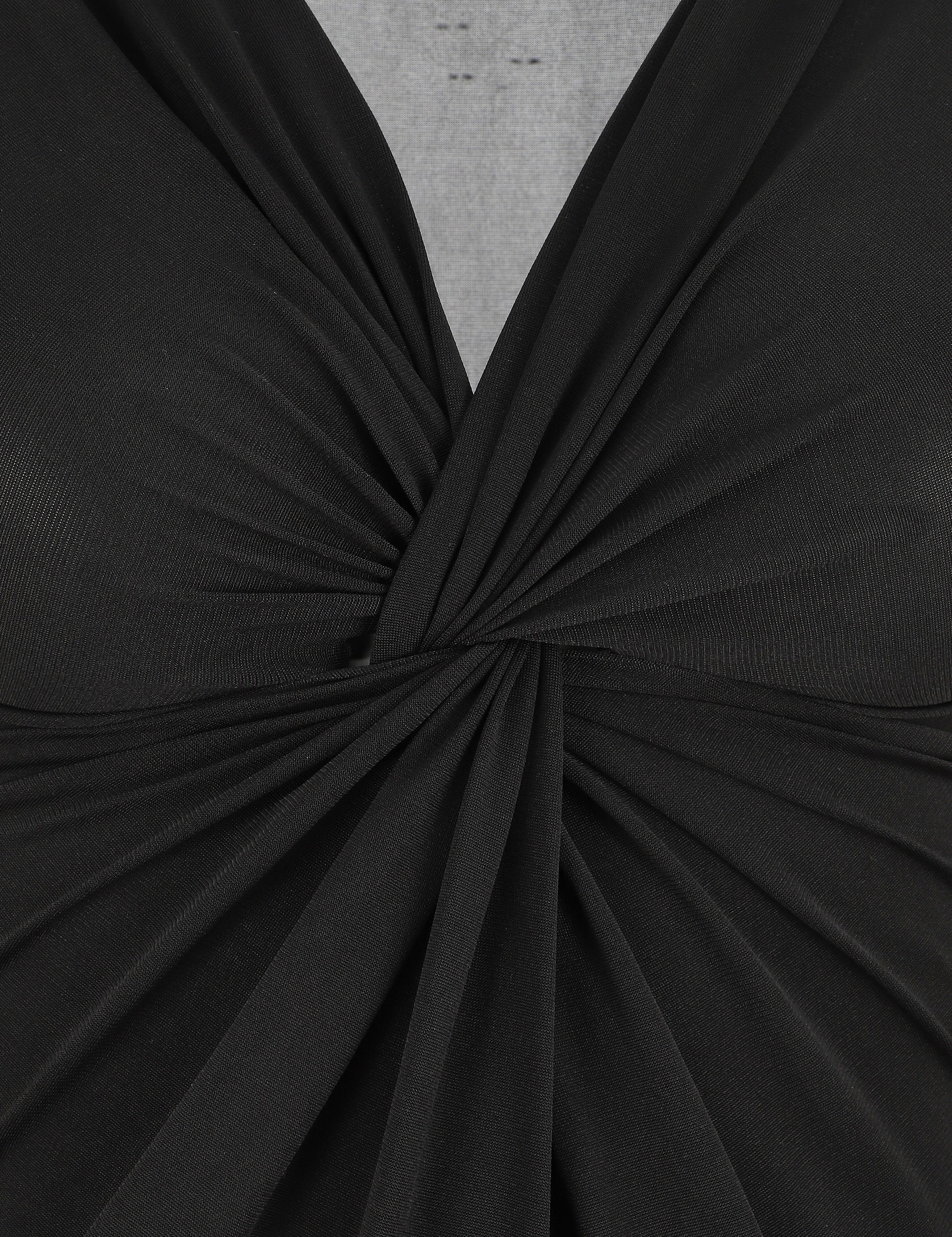 Body uni à col V - Noir - 3
