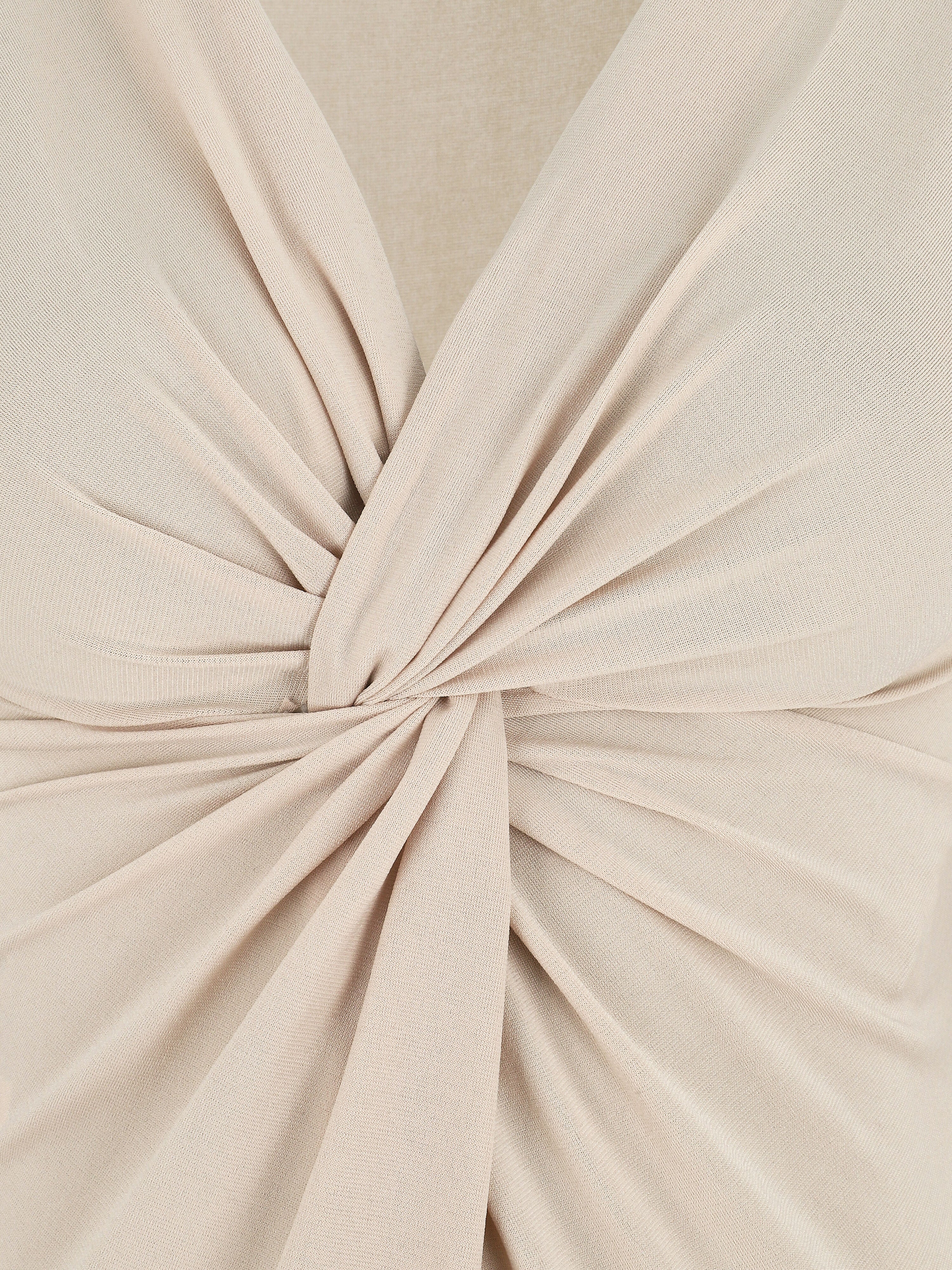 Body uni à col V - Beige - 3