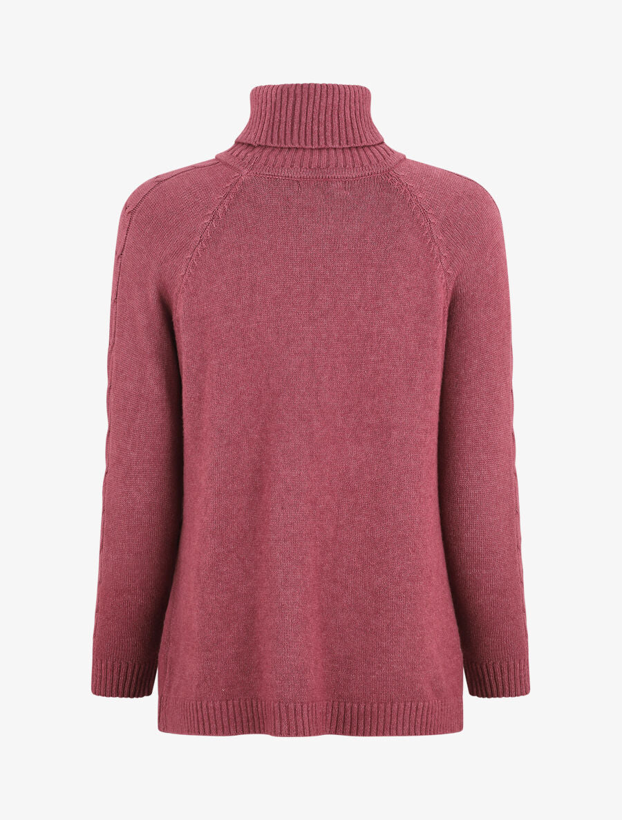 Pull droit à col roulé - Mauve - 2