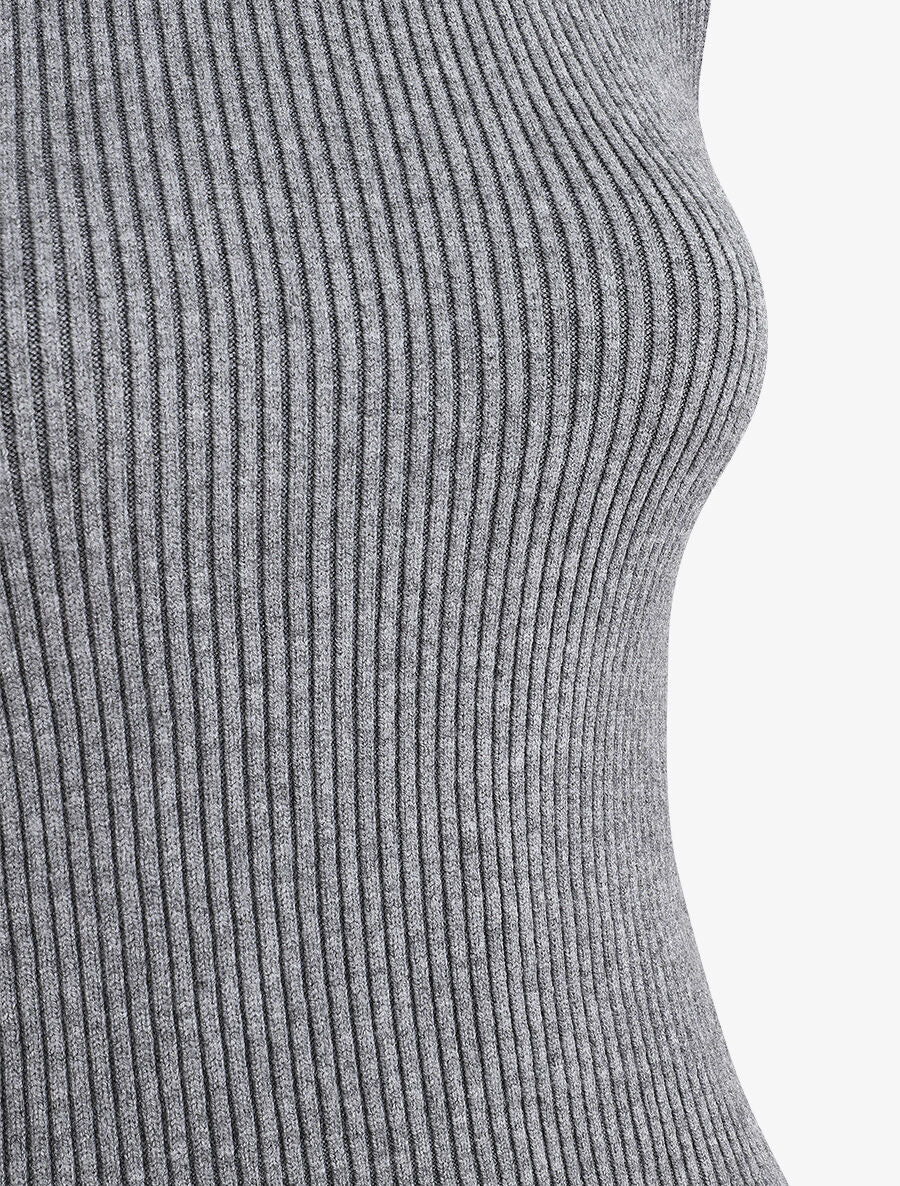 Pull ajusté sans manches à col roulé - Gris - 3