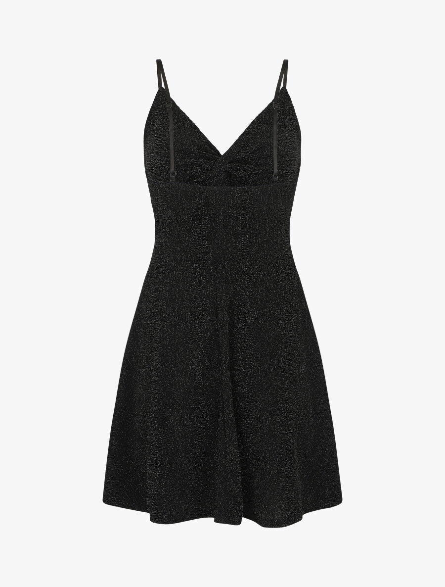 Robe patineuse pailletée à bretelles - Noir - 2