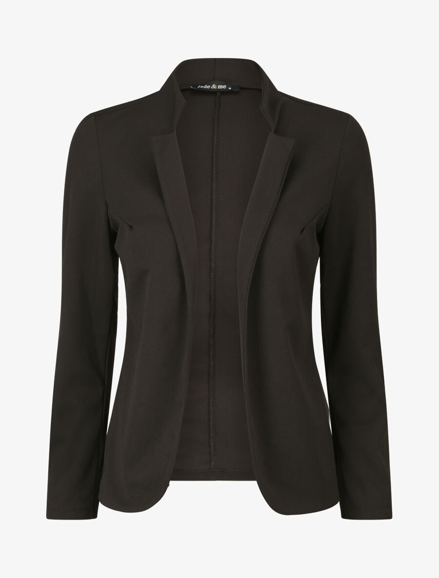 Veste fluide à col cranté - Noir - 1