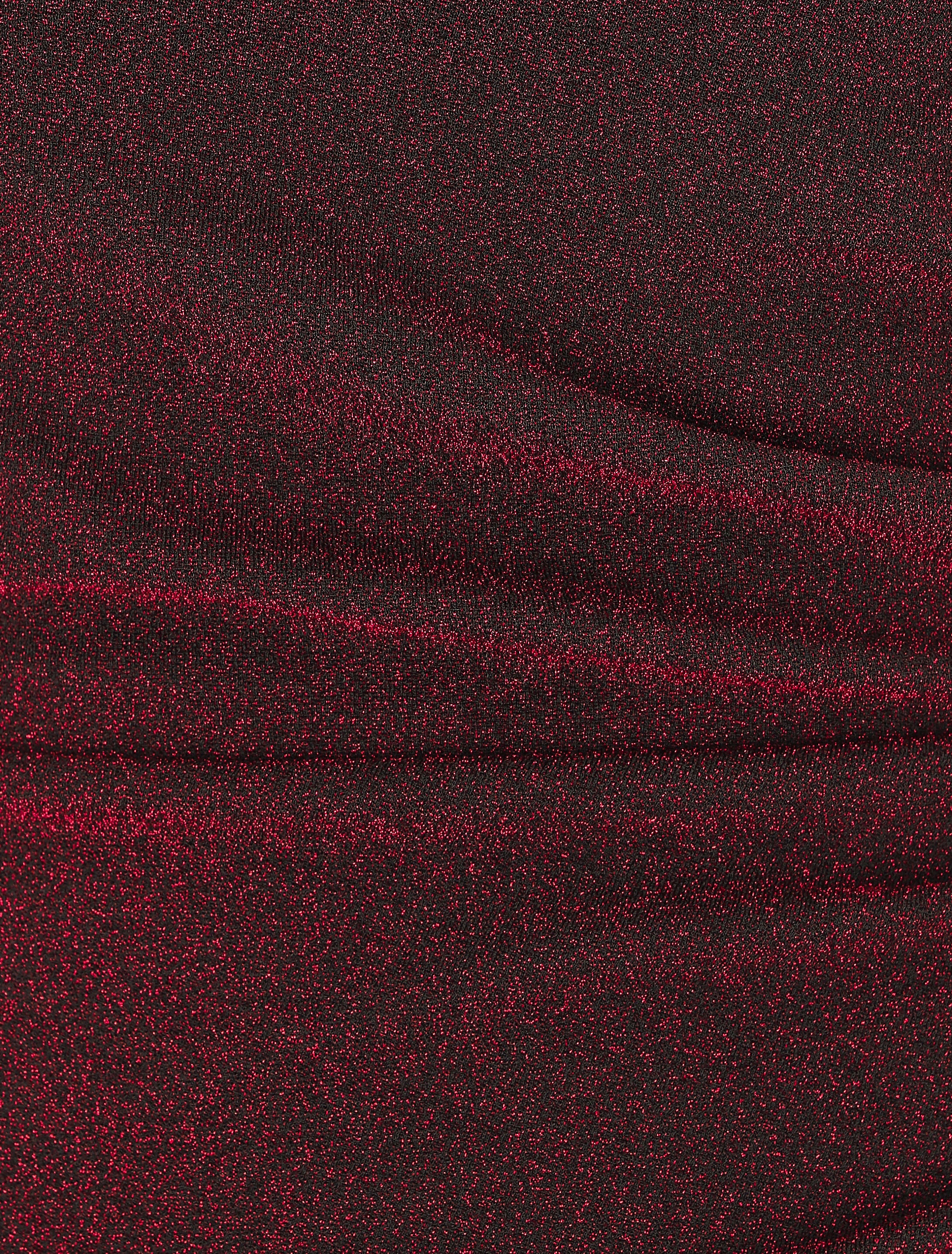 Robe drapée moulante pailletée - Rouge - 3