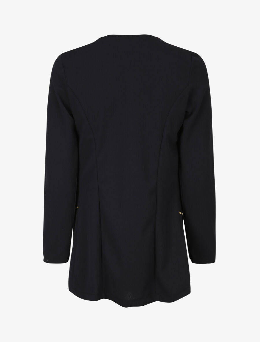 Veste fluide à poches zippées et col droit - Marine - 2