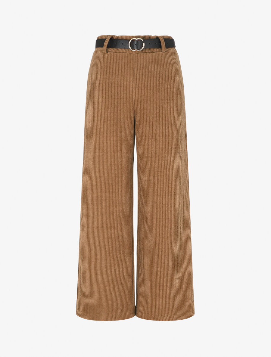 Pantalon ample en velours côtelé - Camel - 1