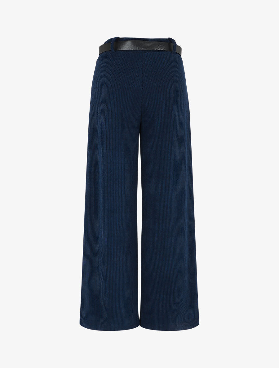 Pantalon ample en velours côtelé - Marine - 2