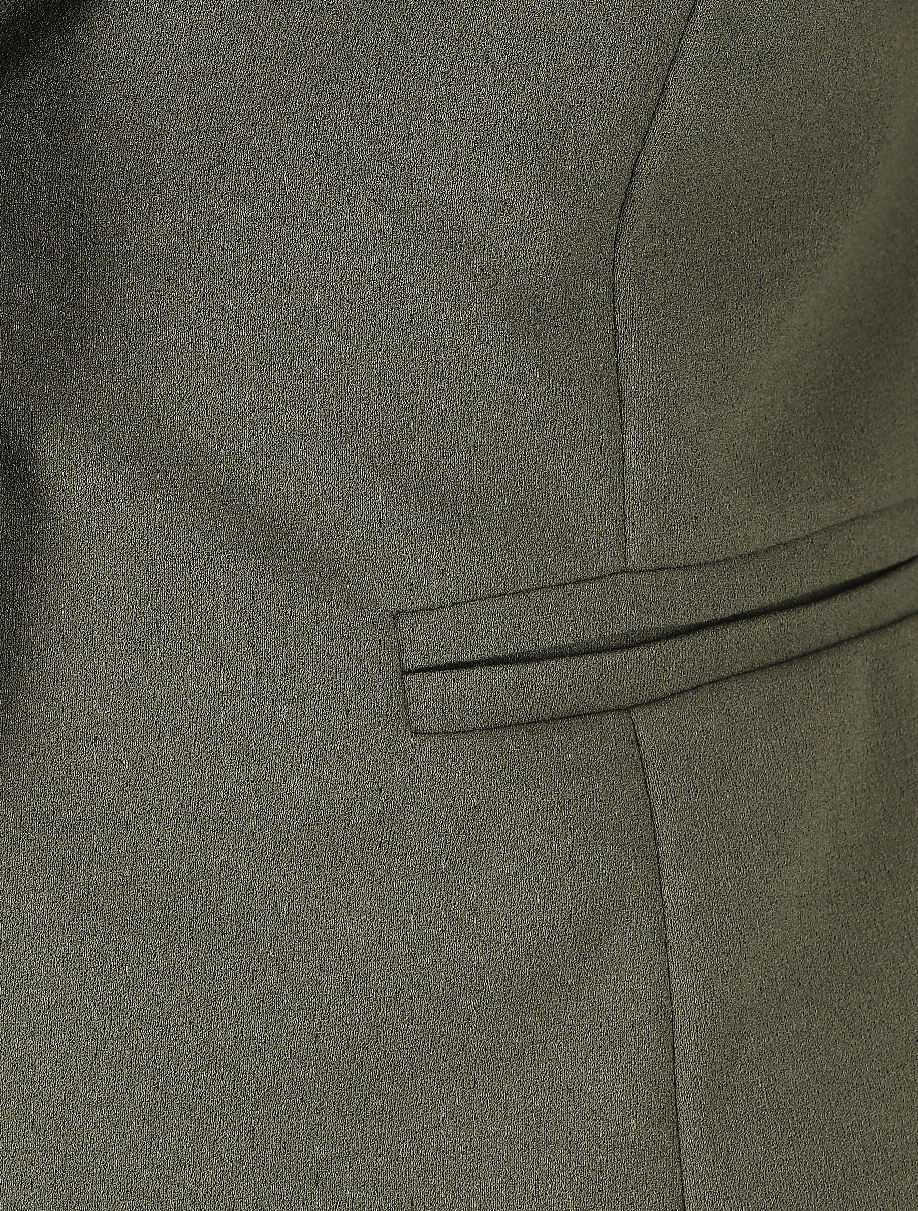 Blazer uni à boutons décoratifs - Kaki - 3