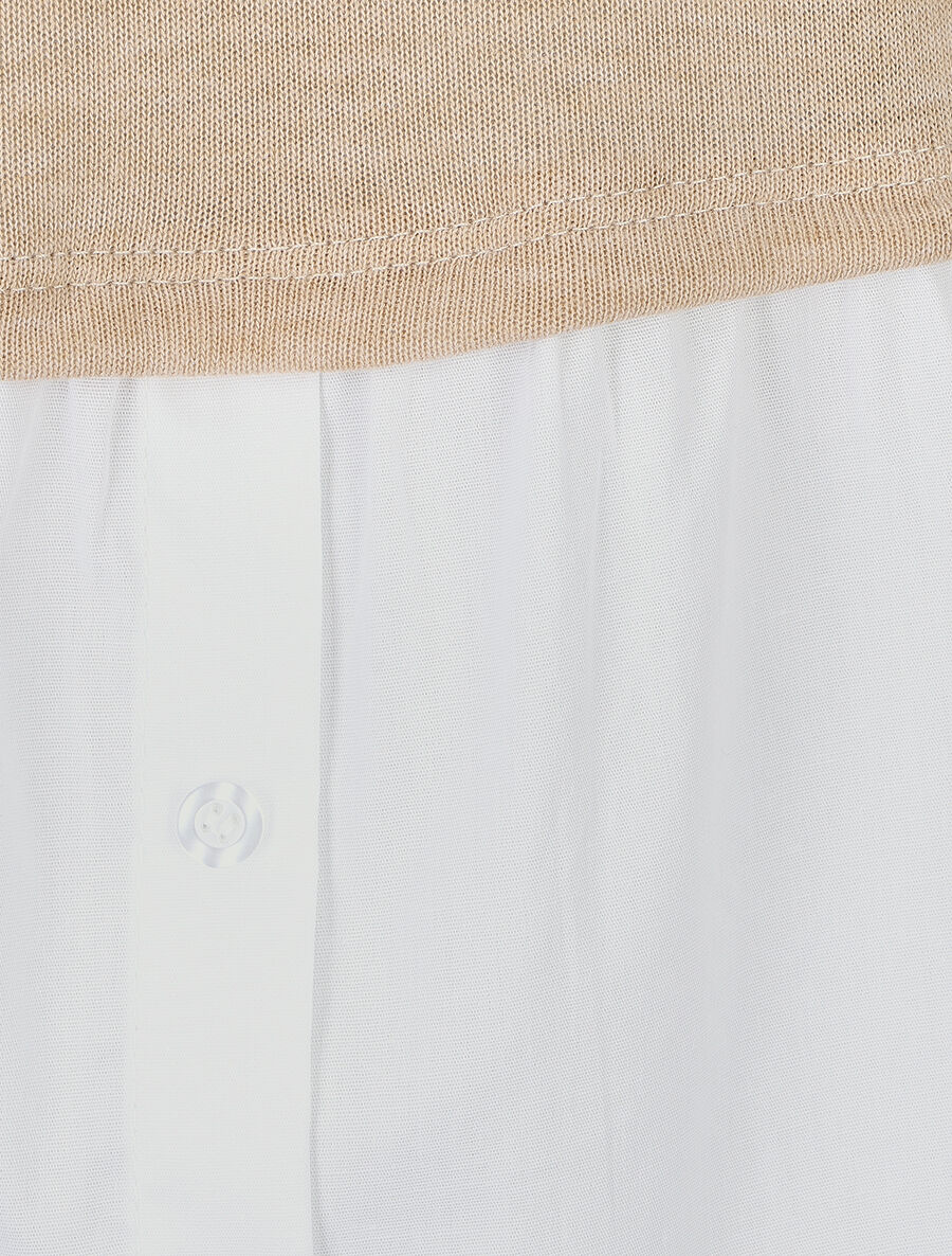 Pull à chemise superposée - Beige - 3