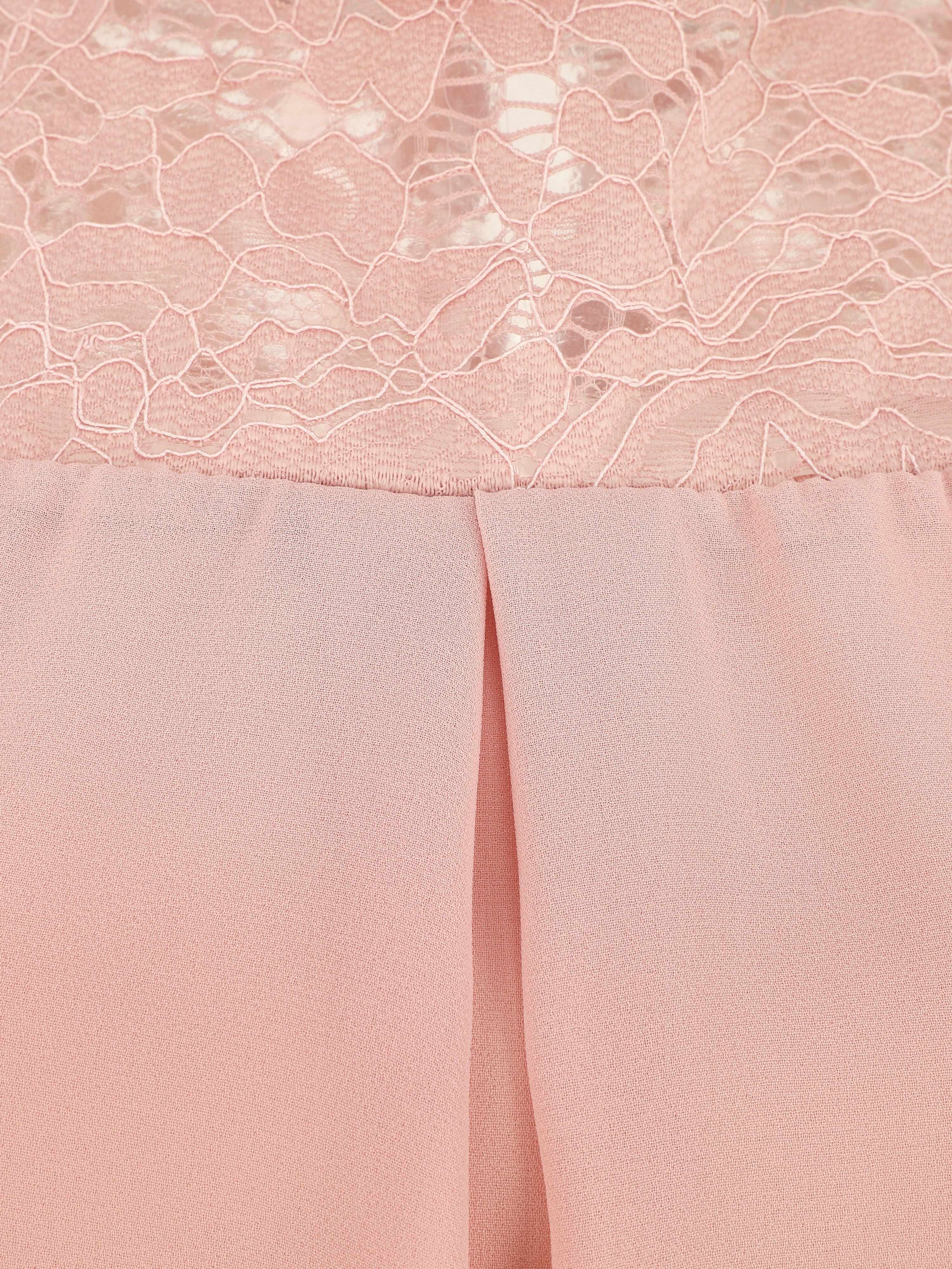 Top sans manches à épaules en dentelle - Rose - 3