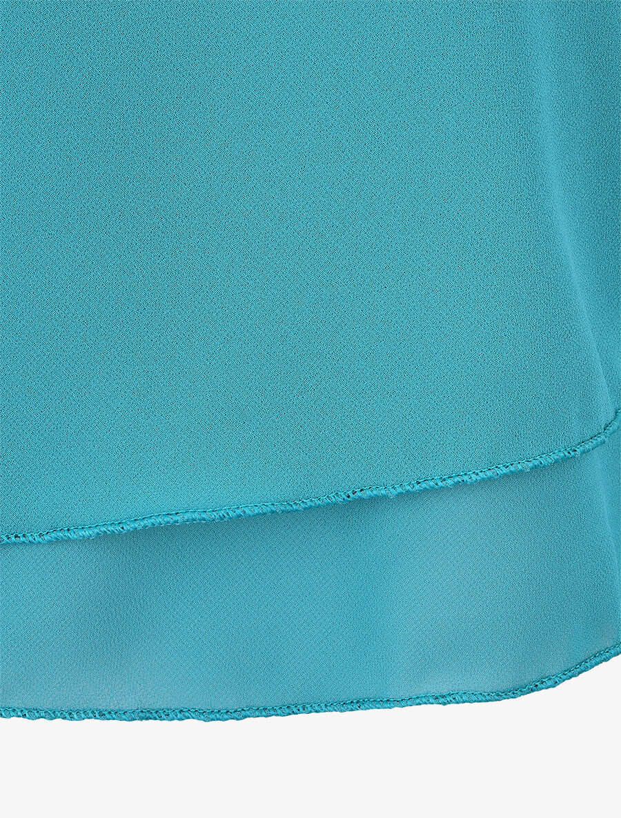 Top en voile à bretelles crochet - Bleu canard - 3