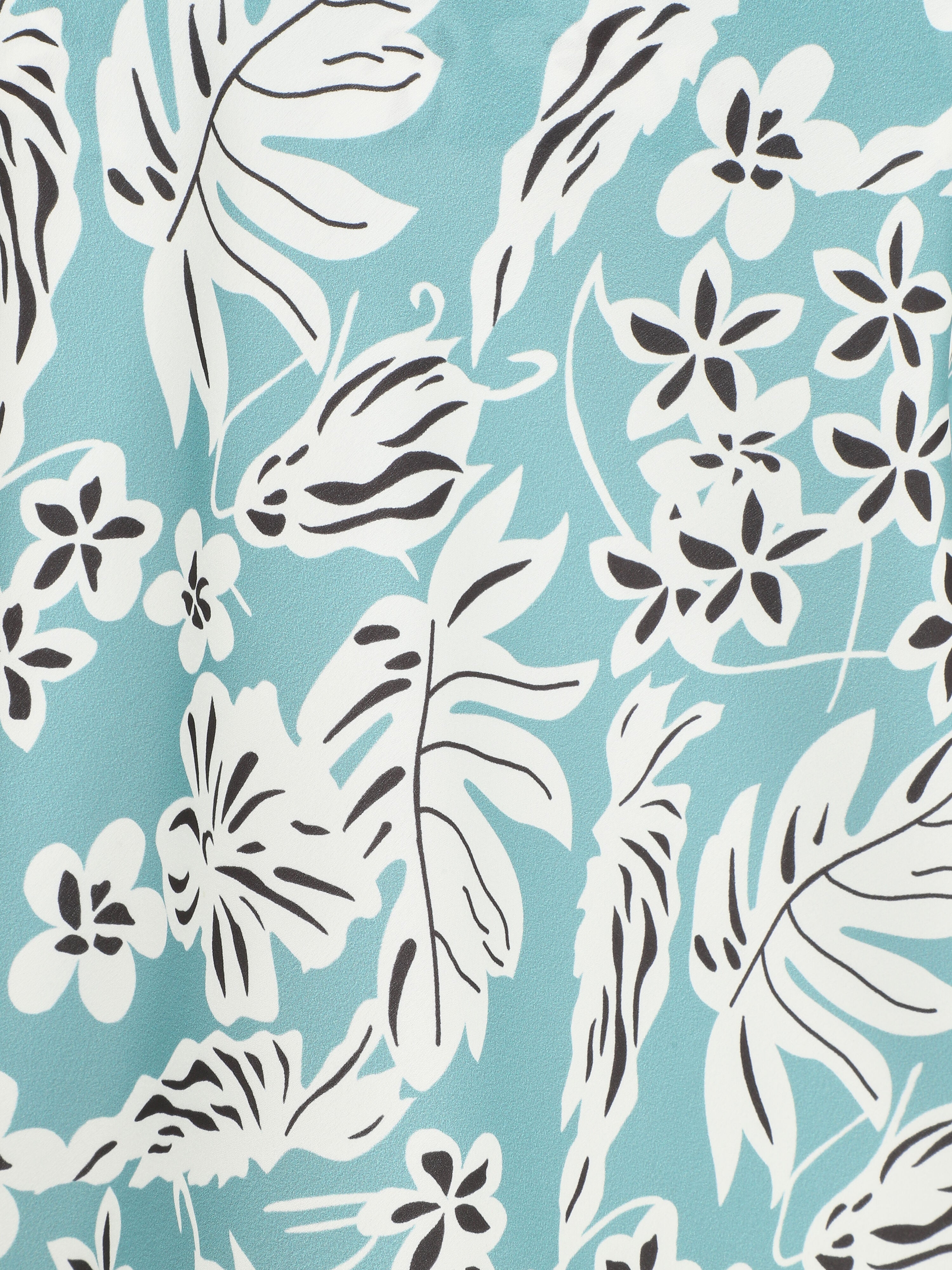 Caraco droit imprimé hawaien - Turquoise - 3