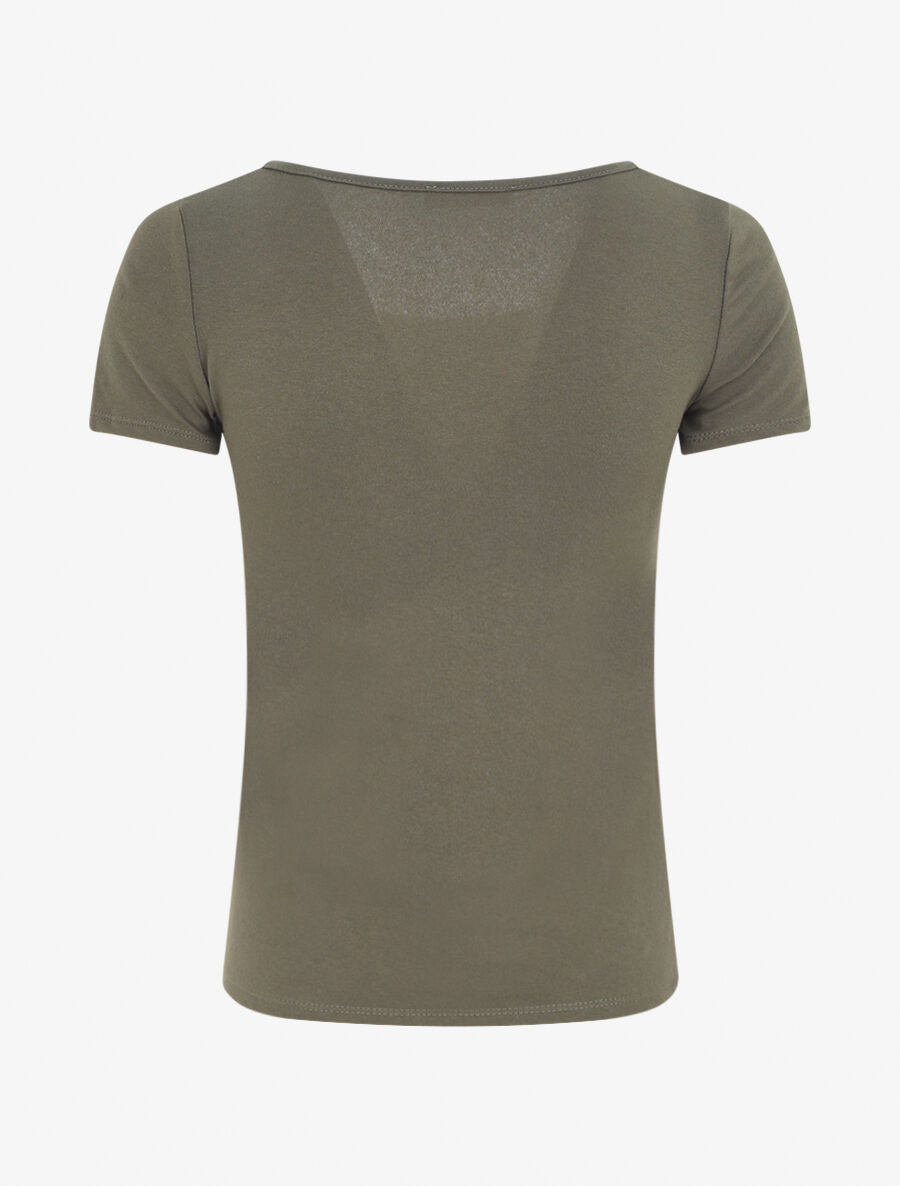 T-shirt uni stretch - Kaki - 2