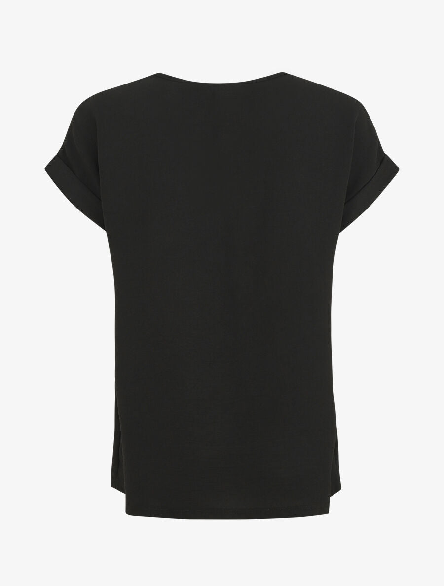 Top fluide uni manches courtes - Noir - 2