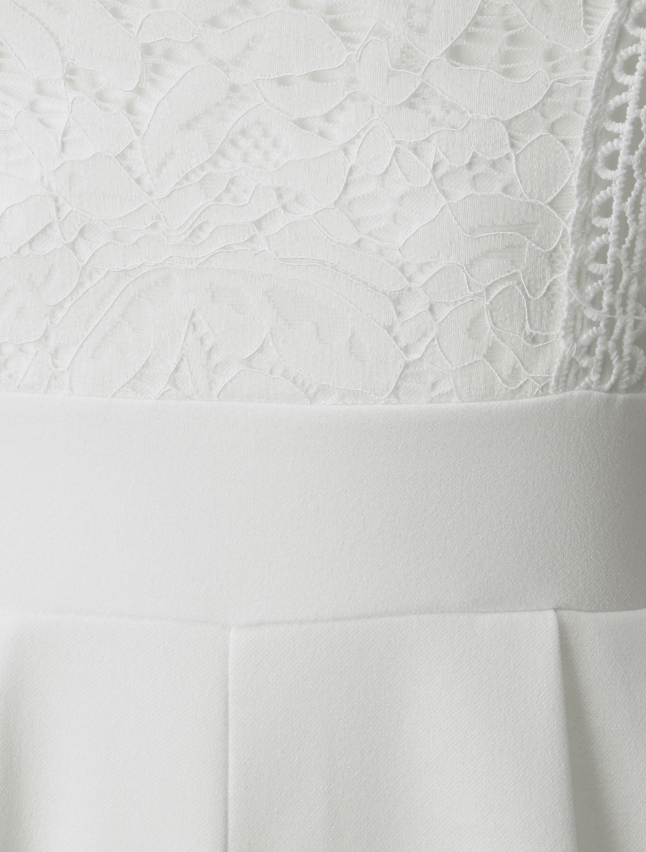 Combishort à buste en dentelle - Blanc - 3