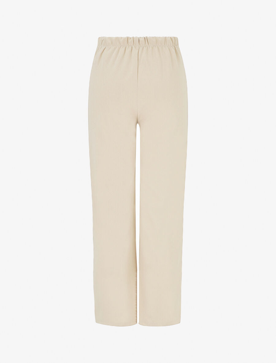 Pantalon fluide coupe droite - Beige - 2