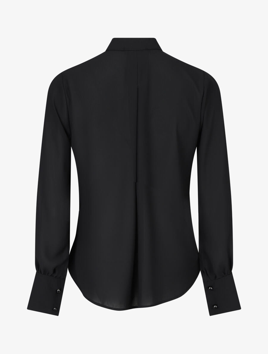 Blouse en voile à buste volanté - Noir - 2