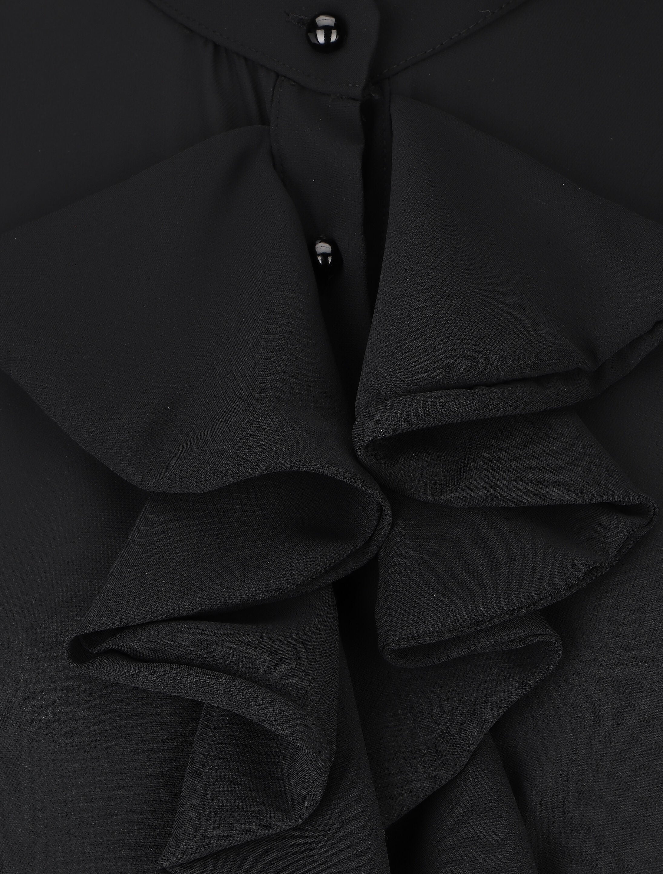 Blouse en voile à buste volanté - Noir - 3