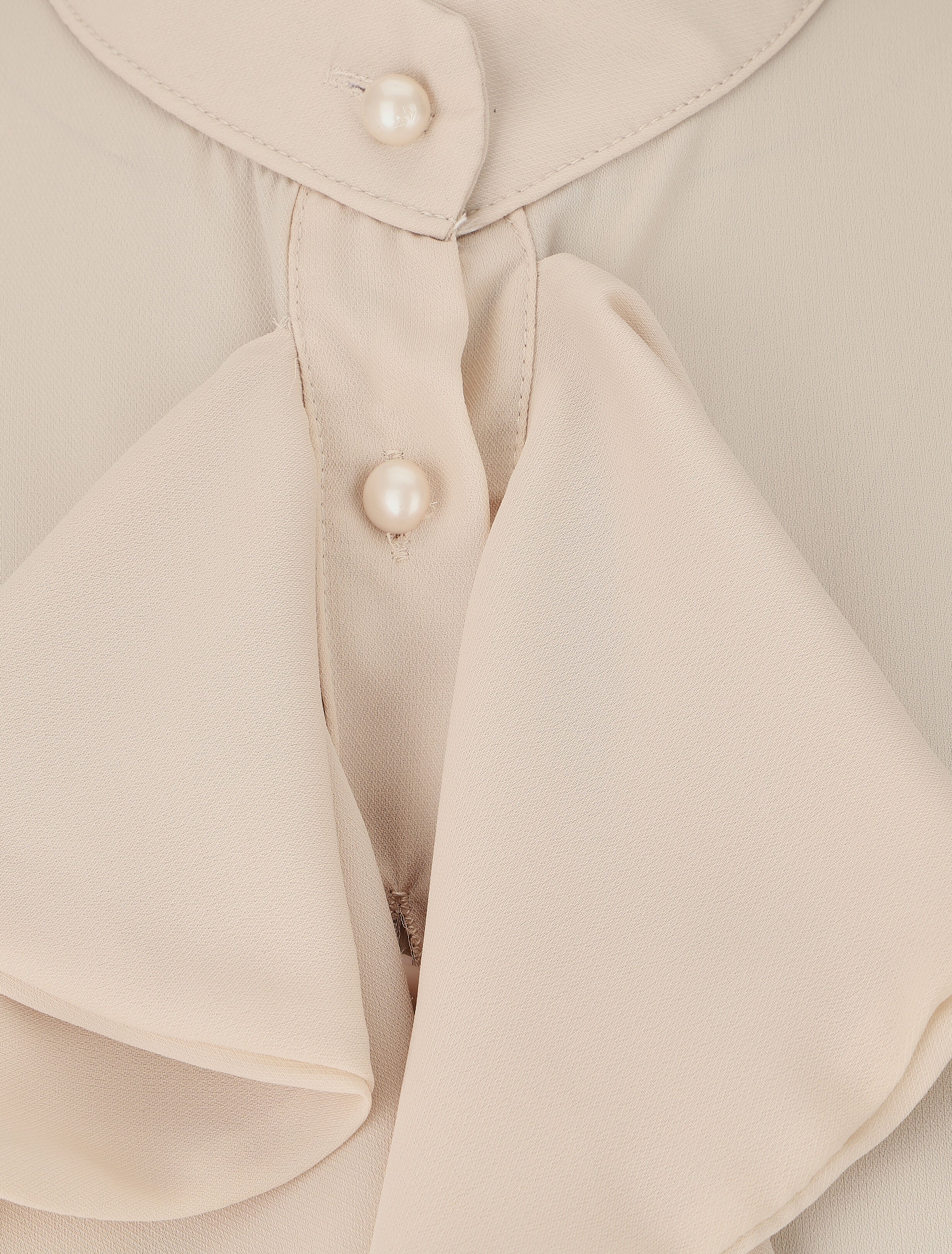 Blouse en voile à buste volanté - Beige - 3