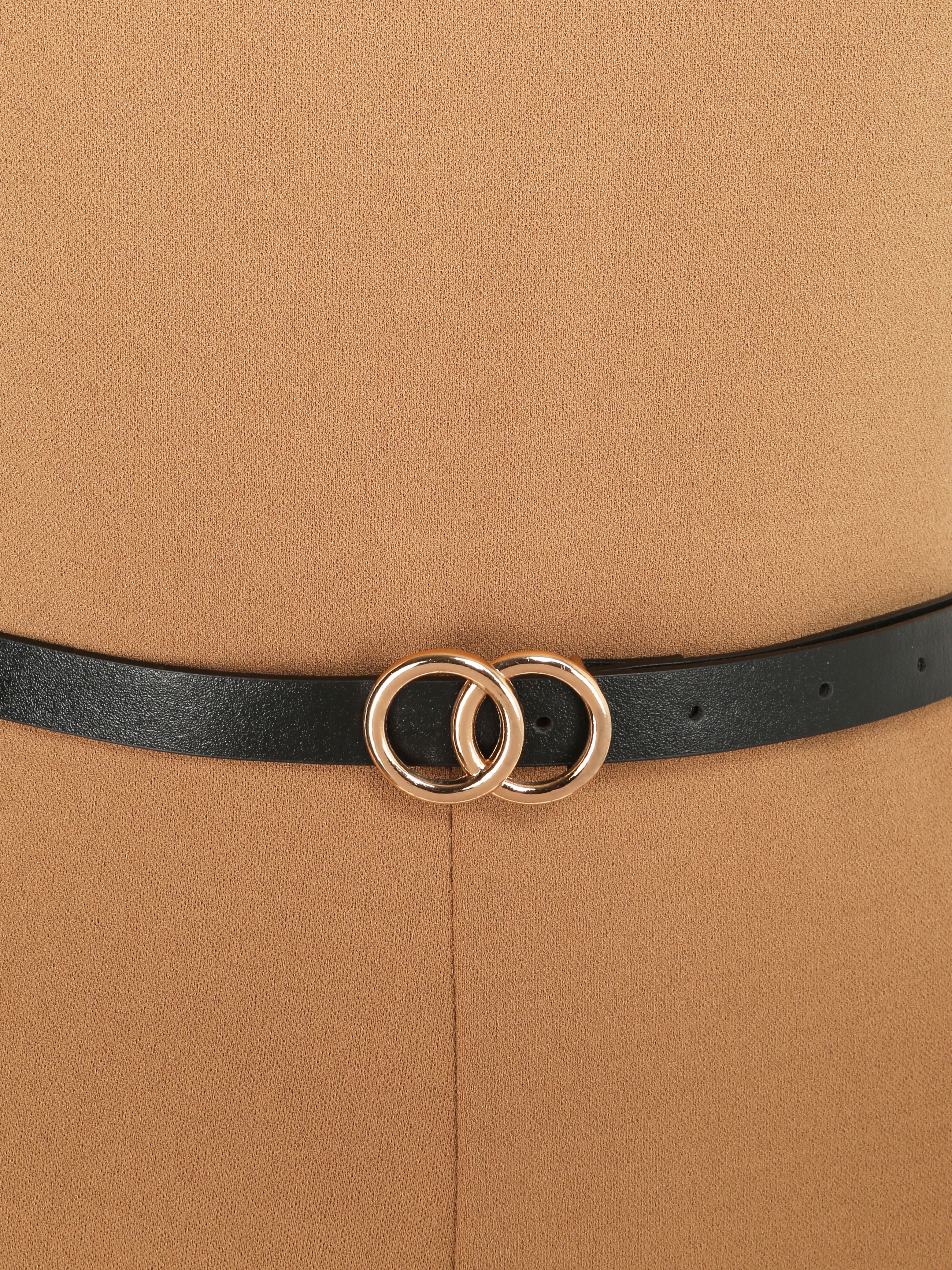 Combinaison ample à dos en V volanté - Camel - 3