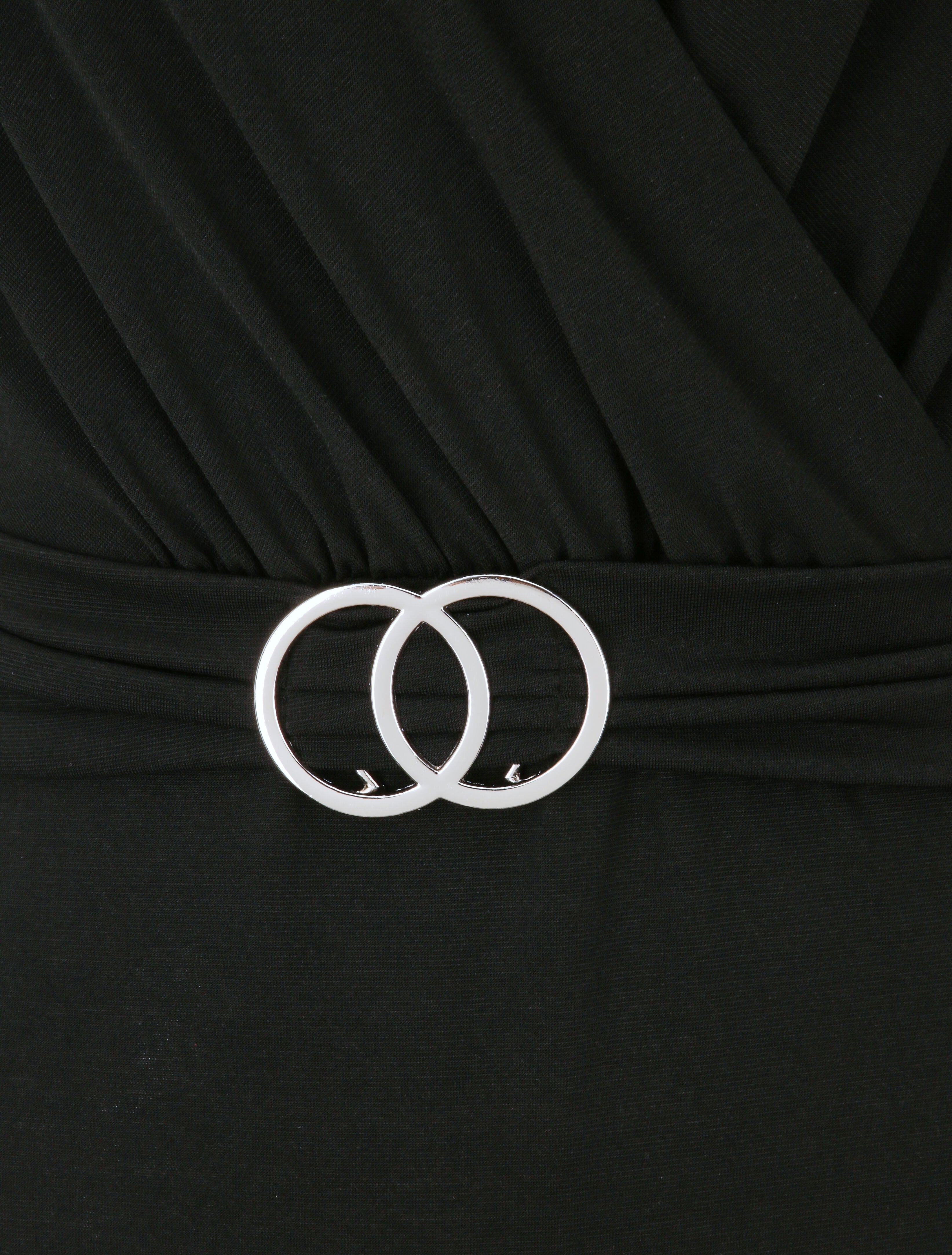 Body à col cache-coeur et ceinture à boucle - Noir - 3
