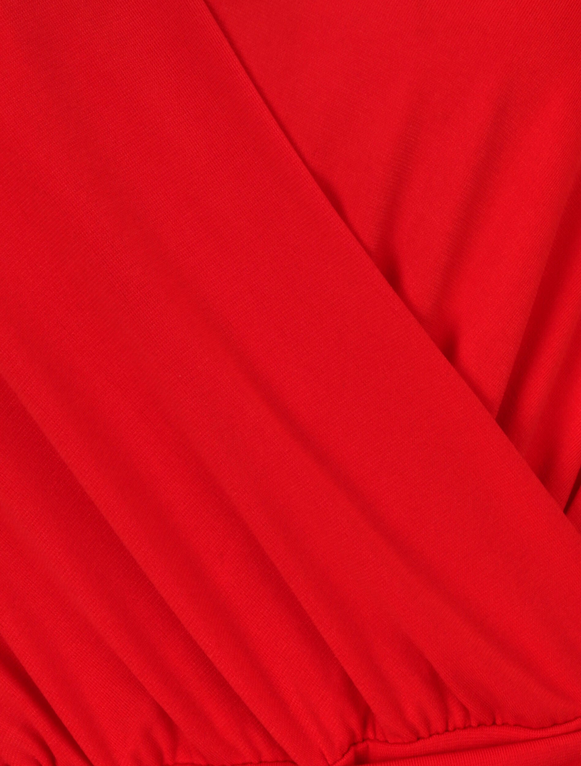 Body à col cache-coeur et ceinture à boucle - Rouge - 3