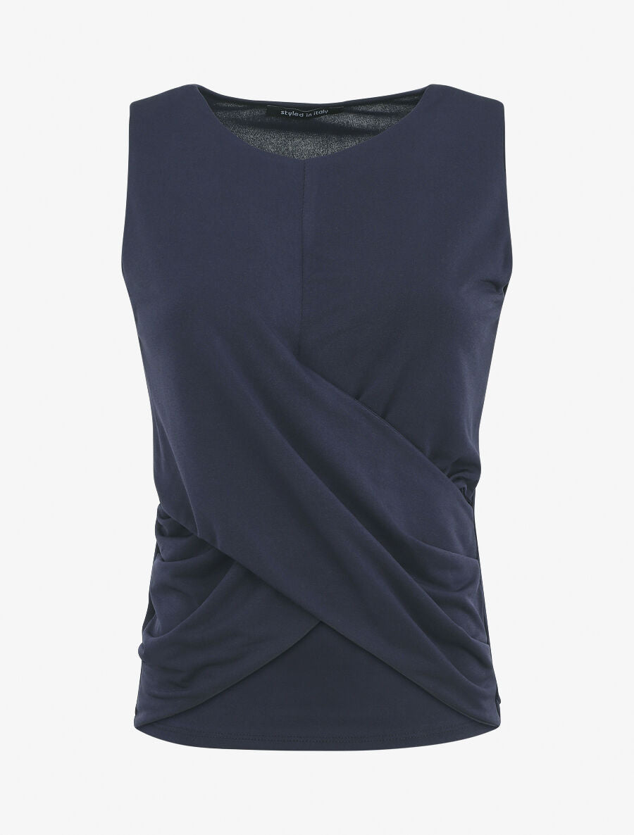 Top uni à base asymétrique - Marine - 1
