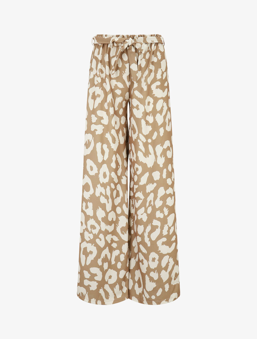 Pantalon ample à imprimé graphique - Camel - 1
