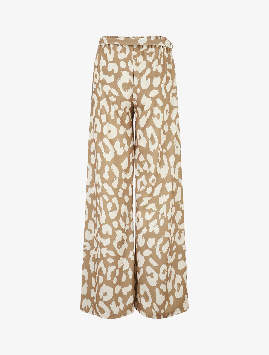 Pantalon ample à imprimé graphique - Camel - 2