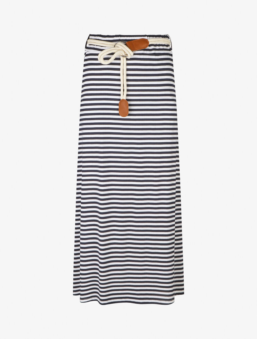 Jupe longue à rayures - Bleu nuit - 5