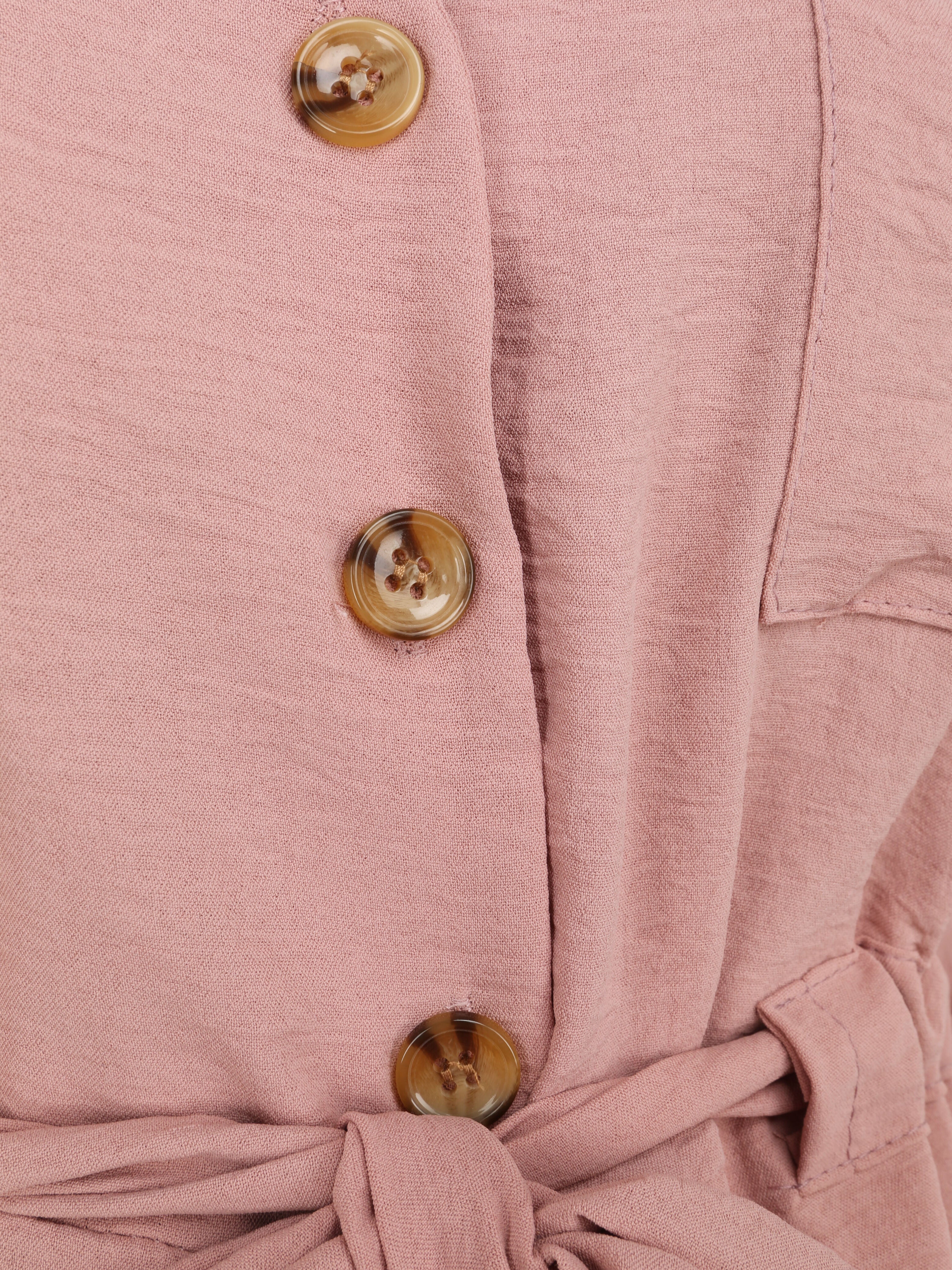 Top fluide boutonné - Rose poudré - 3