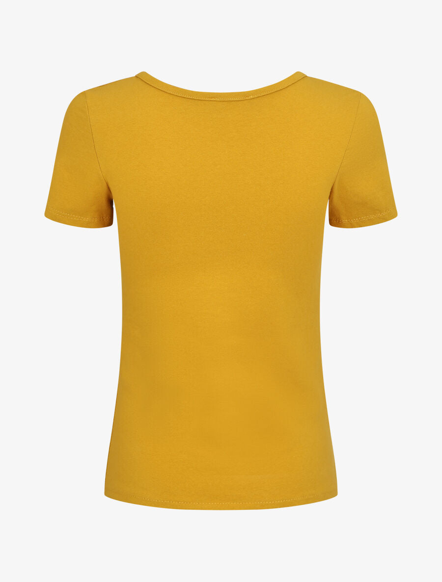 Top uni à boutons décoratifs - Jaune - 2